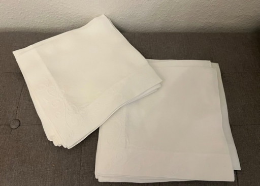 12 weiße Leinen-Servietten von Eri Textiles