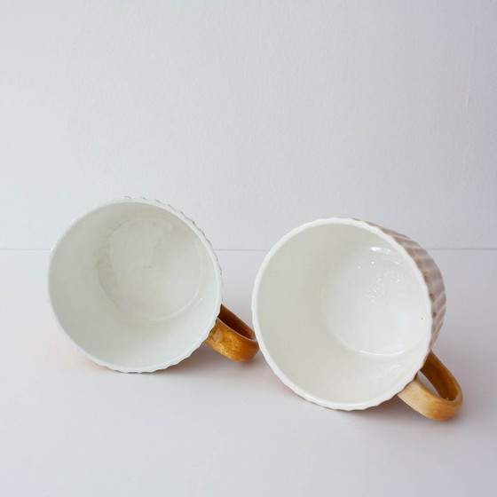 Image 1 of Juego de tazas de té y jarra de leche de cerámica de Secla, década de 1970.