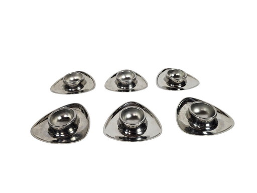 Alessi - Alfra Alessi - 6 x egg cups - stainless steel - Italy - 70's 