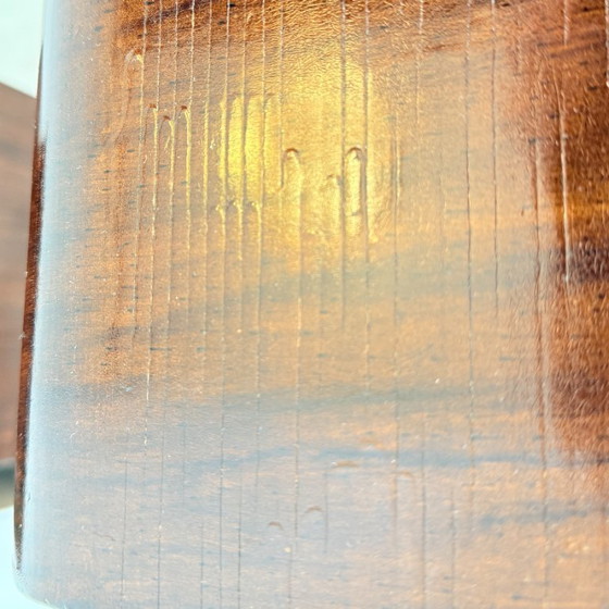 Image 1 of Set di comodini art déco marrone scuro con maniglie in bachelite