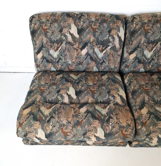 Vintage Modulaire Bank 3 Delig Mid Century Modern Design – Modulaire banken, Textile (photo 6 of 12)