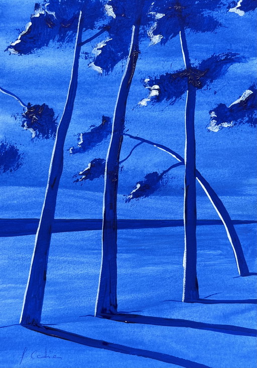 Gouache artist's sketch, 21x15cm