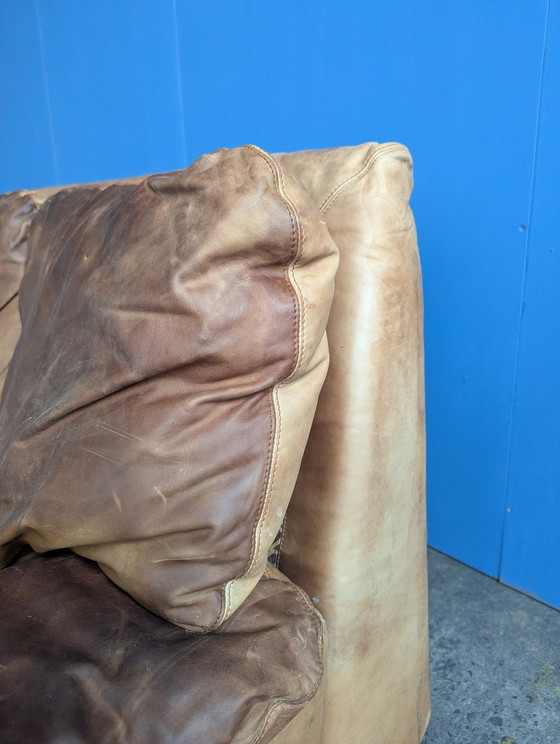 Image 1 of Vintage Italiaanse leren 2zits bank, Brunati 1970s 