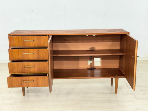 Buffet en teck style années 60 | Commode style années 60 | Design allemand | Meuble TV – ladekasten, Wood (photo 2 of 10)
