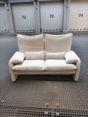 Cassina Maralunga 40 2 seater reupholstered boucle fabric
