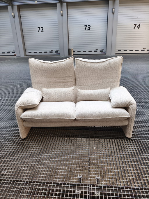 Cassina Maralunga 40 2-Sitzer neu gepolstert Boucle-Stoff