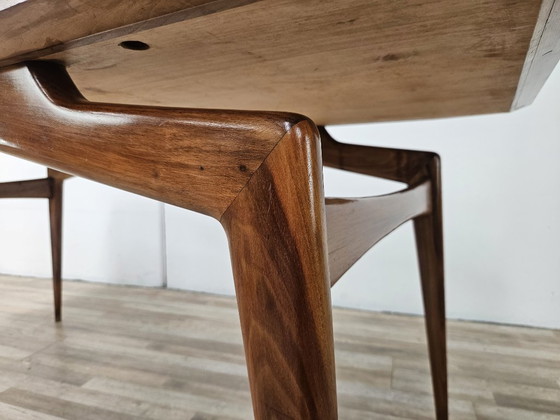 1950s wooden dining table with mirrored top (photo 10 of 15)