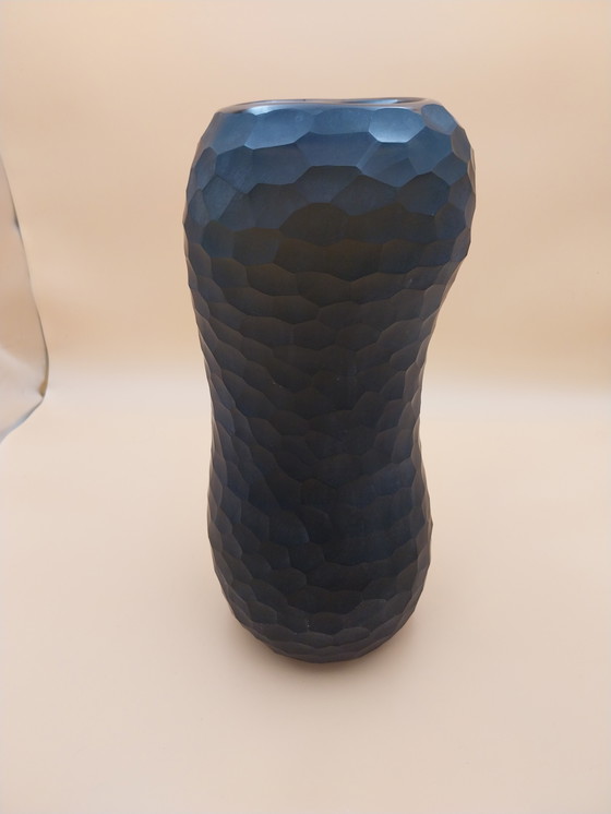 Image 1 of 1 x kunstzinnige glazen vaas abstracte vorm rookglas 