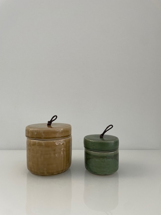 Image 1 of Set of 2 design storage jars "Artichok" – Jaydi