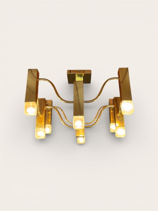 Plafonnier design vintage Gaetano Sciolari pour Les Ateliers Boulanger