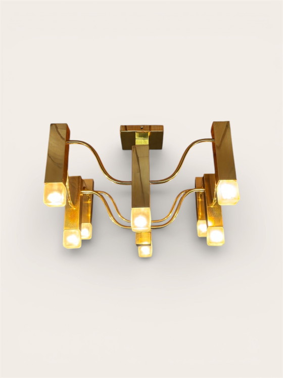 Image 1 of Lampada da soffitto di design vintage Gaetano Sciolari per Les Ateliers Boulanger