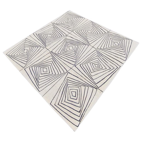 Tapiz Op Art de Victor Vasarely – Diseño geométrico de lana tejido a mano – Alfombras, Wool (photo 6 of 11)