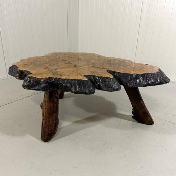 Image 1 of Frank Armich large tree trunk coffee table Canada 1970's