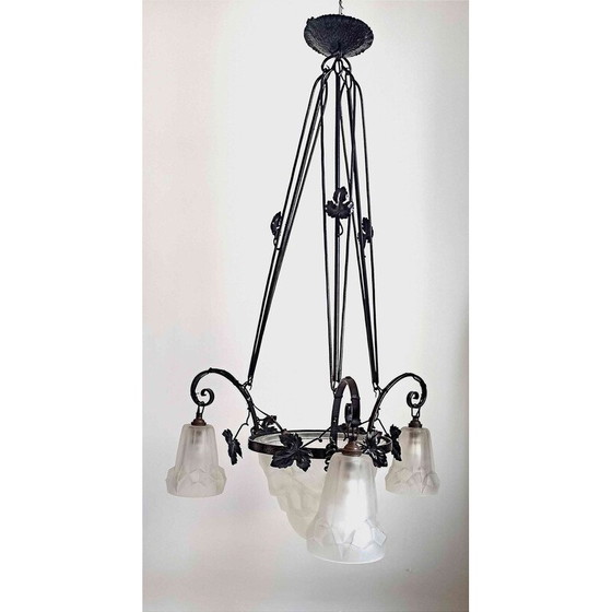 Image 1 of Vintage Degué 4-light Art Deco chandelier