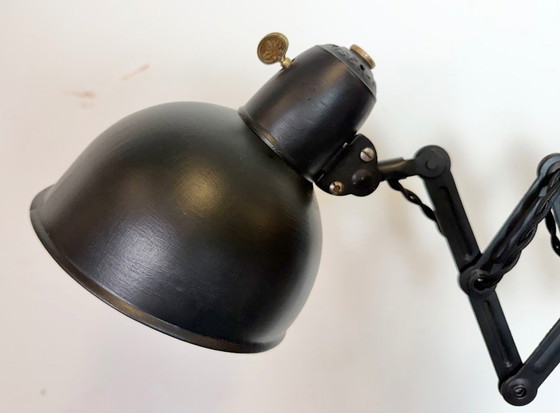 Image 1 of Black Industrial Bauhaus Scissor Wall Lamp from Kaiser Idell, 1930s