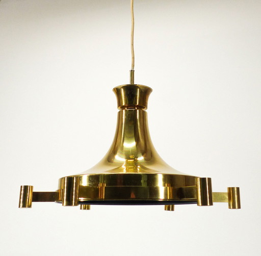 Scandinavian gilded brass suspension Carl Fagerhult Sweden 1970