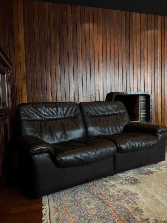 Image 1 of 2x De Sede DS66 Leather two-seater black-brown