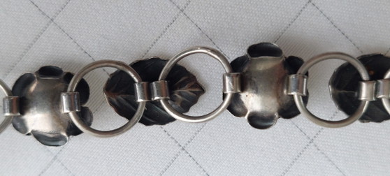 Image 1 of Bracelet vintage TEKA Theodor Klotz en argent massif et rose, fabriqué en Allemagne.