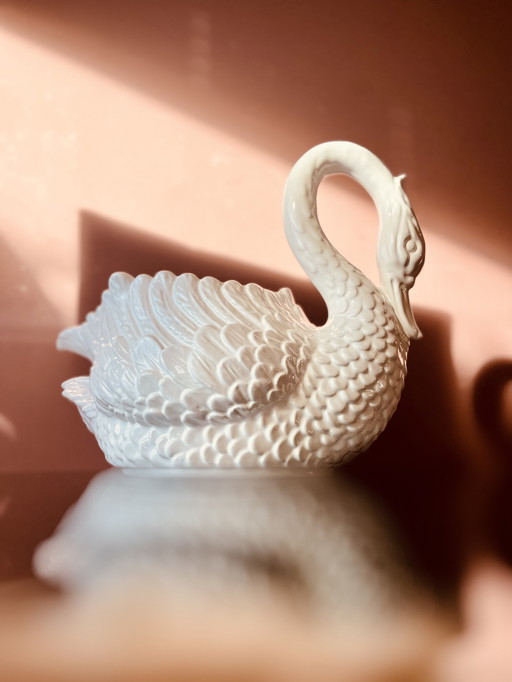 Vaso di fiori a forma di cigno XL fatto a mano in Italia