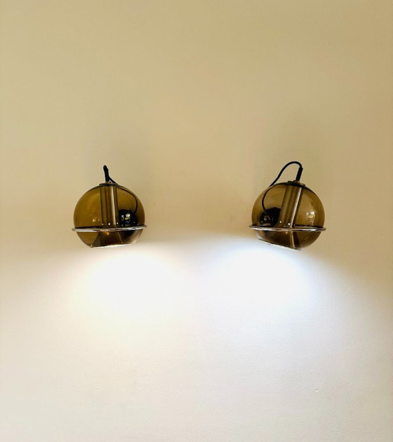 Image 1 of Ensemble d'appliques Globe par Frank Ligtelijn pour Raak Amsterdam, 1960