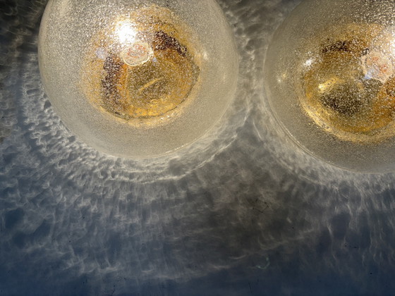 Image 1 of Uniek; set van 2 bubble glas lampen Duitse firma Hoffmeister  jaren 70