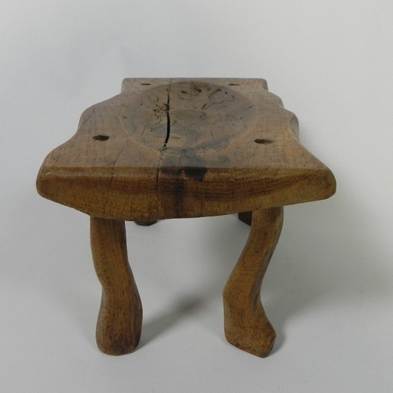 Image 1 of Tabouret vintage en tronc de chêne, années 1960