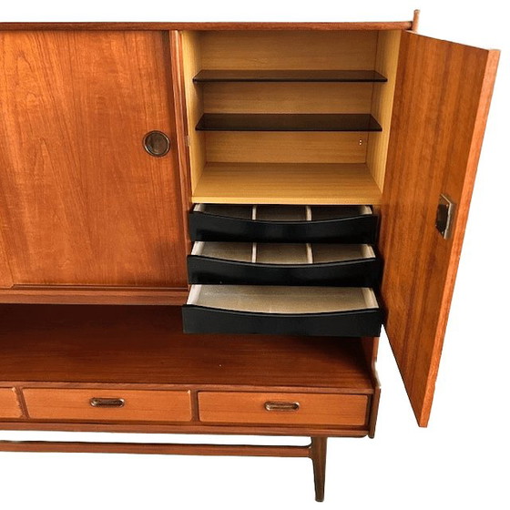 Image 1 of Mid-century Van Teeffelen Wébé Deens design highboard kast teak Van Teeffelen Wébé 1960's