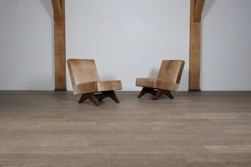 Paar Pierre Jeanneret 'Fireside' stoelen, Modelnr. PJ-SI-36-A
