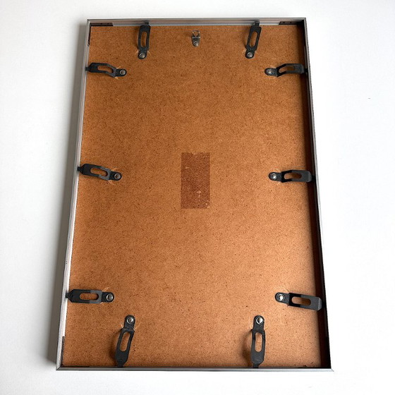 Image 1 of Vintage painting. Egon Peter Moosmann. Female torso. Op Art. 1970s. Hand-signed. Dated. Mid-Century Modern.