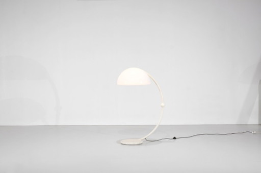 Moderne Vloerlamp met crèmekleurige koepelkap