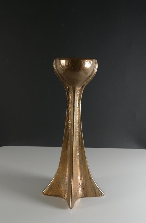 Lustre brutaliste en bronze de Harjes, années 1960
