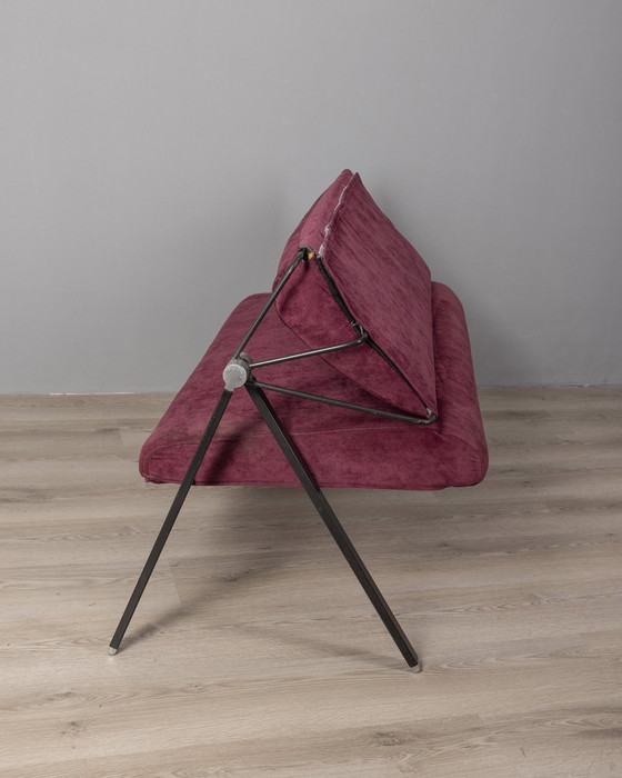 Image 1 of Divano vintage anni '70 in tessuto bordeaux Formanova design