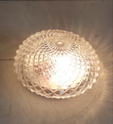 Plafond- of wandlamp van glas met diamantpuntmotief - midden 20e eeuw