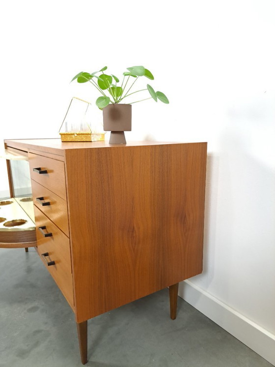 Image 1 of Aparador enchapado con barra giratoria y cajones, mueble bar