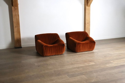 Paar Cinna Sandra Lounge-Sessel aus Samt von Annie Hieronimus, 1970er Jahre