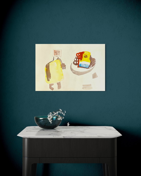 Image 1 of Marcus de Vestele abstracte compositie met figuren circa 1975