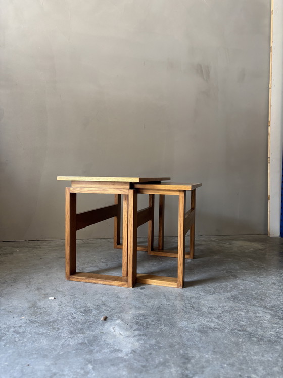 Image 1 of Set of 2 wooden side tables - sleek and functional design