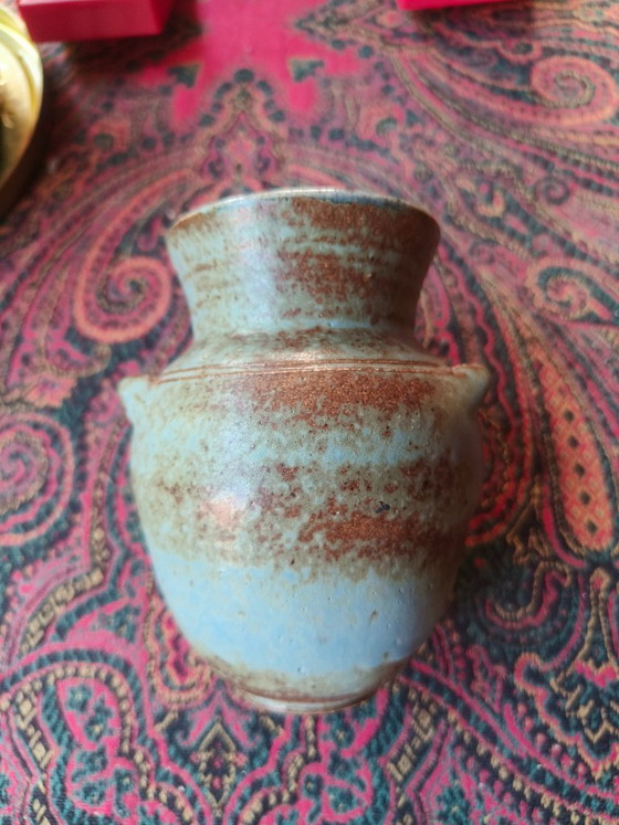 Image 1 of Vintage design stoneware vase – Hand-signed