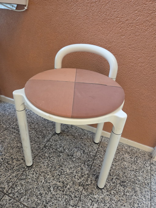 3 Kartell Vintage stools Anna Castelli Ferrieri with cushions,
