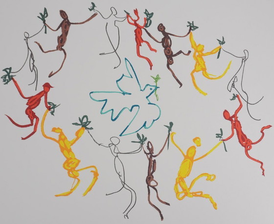Pablo Picasso: Danza de la paz, Círculo de la juventud, Litografía firmada – Litografías y grabados, Paper (photo 8 of 8)