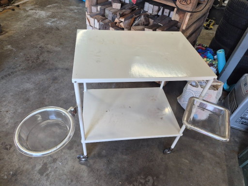 Vintage medical trolley with intact bowl