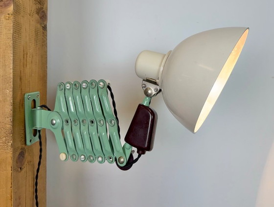 Image 1 of Lampada a forbice industriale di VEB Zweckleuchtenbau Dresden, Germania dell'Est, anni '50