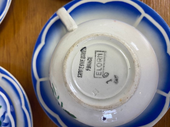 Image 1 of Set di 6 tazze e piattini vintage "Elorn"