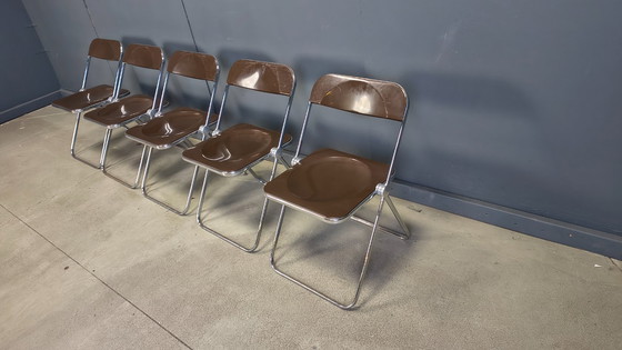 Image 1 of Vintage  folding chairs plia Giancarlo Piretti for castelli, 1970s, set of 5