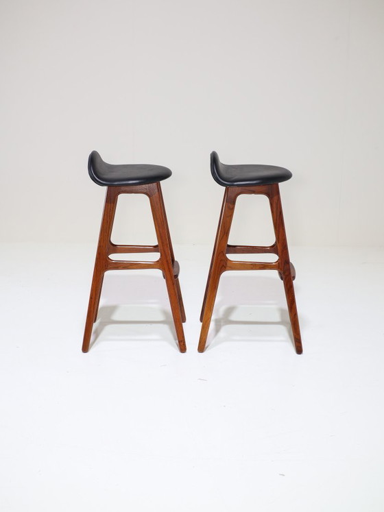 Image 1 of 2x Barhocker Erik Buch OD61 Palisanderholz Dänisch 1960er Jahre