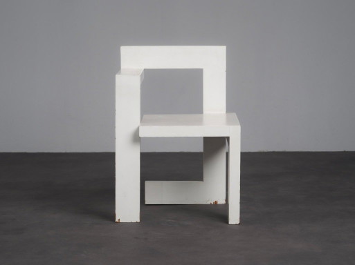 Sedia asimmetrica in legno in stile modernista, Paesi Bassi, anni '70 – eetkamerstoelen, Wood (photo 2 of 9)