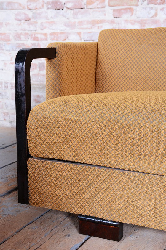 Ensemble de Sièges Art Déco Restauré, J. Halabala, UP Závody, Hêtre, Chêne, Tchèque, Années 1930 – Fauteuils (photo 8 of 36)