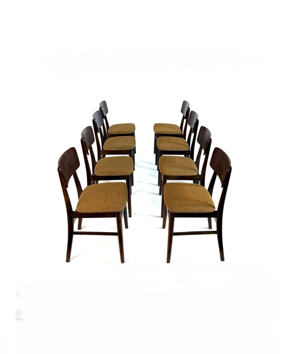 Image 1 of 8 sedie da pranzo vintage restaurate, Farstrup Møbler anni '60