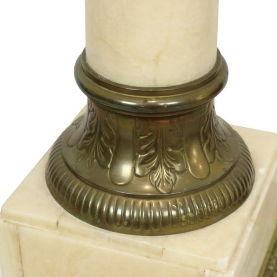 Image 1 of Piédestal de colonne antique en marbre et bronze