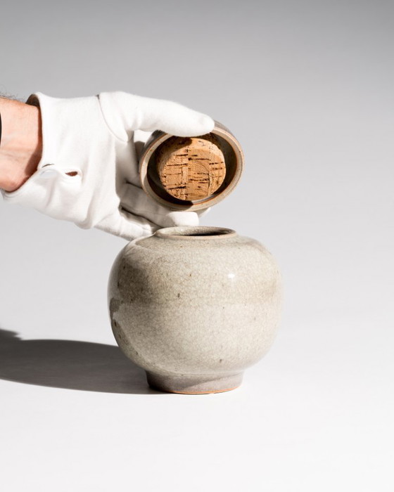 Image 1 of Wendelin Stahl Studio Ceramic Tea Caddy Lidded Vessel Alemania 1983 Studiokeramik